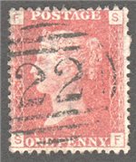 Great Britain Scott 33 Used Plate 131 - SF